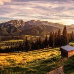 Gubalowka – view on panorama of Tatras at sunset, Poland
