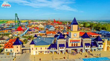 Panorama of Energylandia, one of the biggest amusement park in Europe