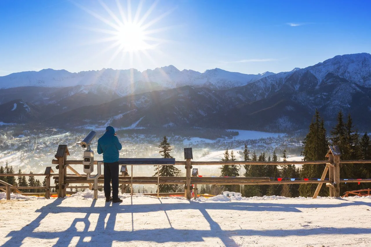 Zakopane at Tatra mountains in winter time from Gubalowka
