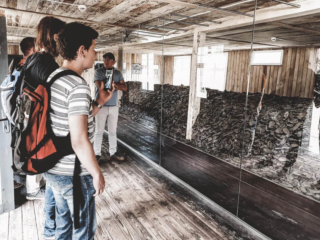 Tourists in Stutthof former Nazi Concentration Camp