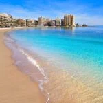 Beach in Torrevieja of Alicante Spain at Costa Blanca