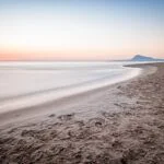 Sunset on the seacost of Oliva, Valencia
