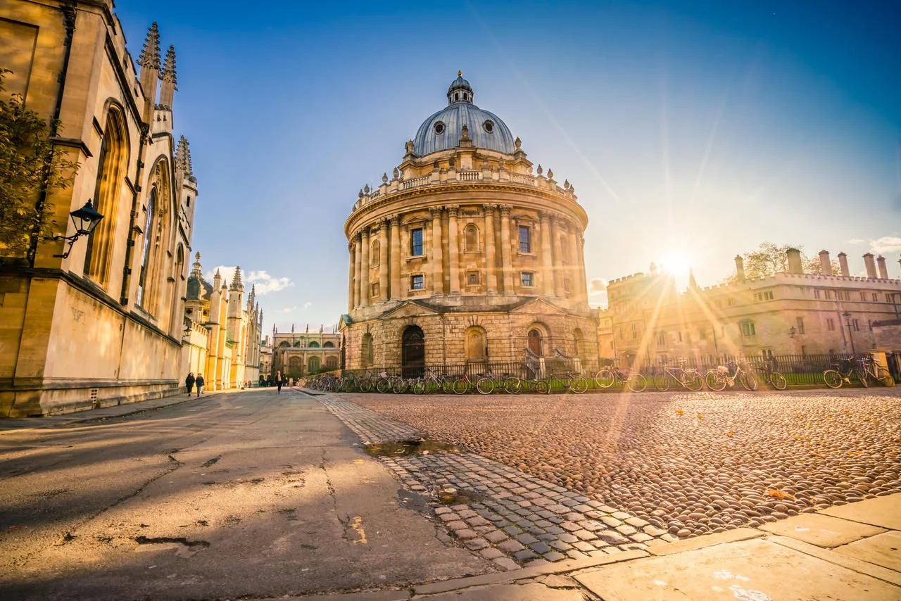 Library in Oxford with beautiful sunset