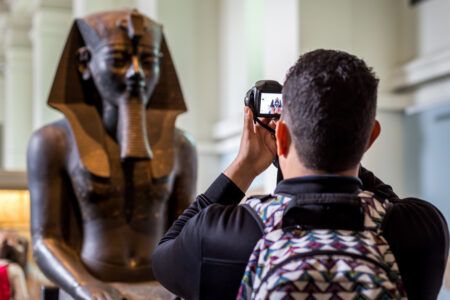 Turist is taking photo in British Museum