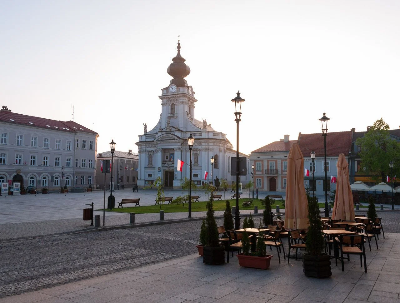 Main Square with Church and Museum of JP II in the background, Wadowice