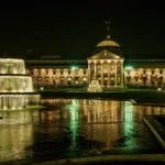 The illuminated casino in WeisbadenGermany