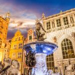 Fountain of the Neptune in old town of Gdansk