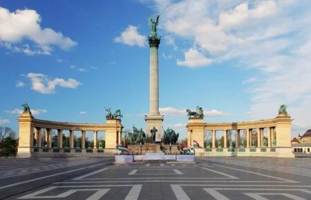 Heroes Square in Budapest, Hungary
