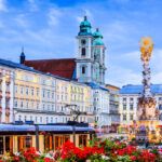 Linz, Austria. Cityscape image of main square.