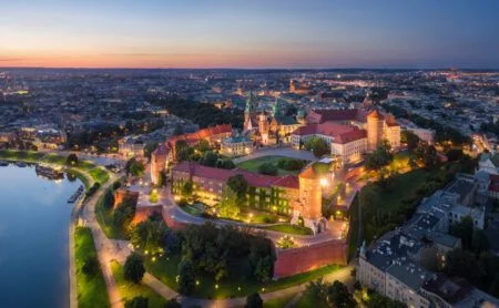 Panorama of Wawel Castle, Krakow, Poland