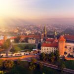 Panorama of Wawel Castle in Krakow