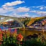 Porto, Portugal. Ponte de dom Luis Bridge on Douro river.