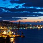 The city of Vigo after sunset