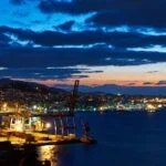 The city of Vigo after sunset