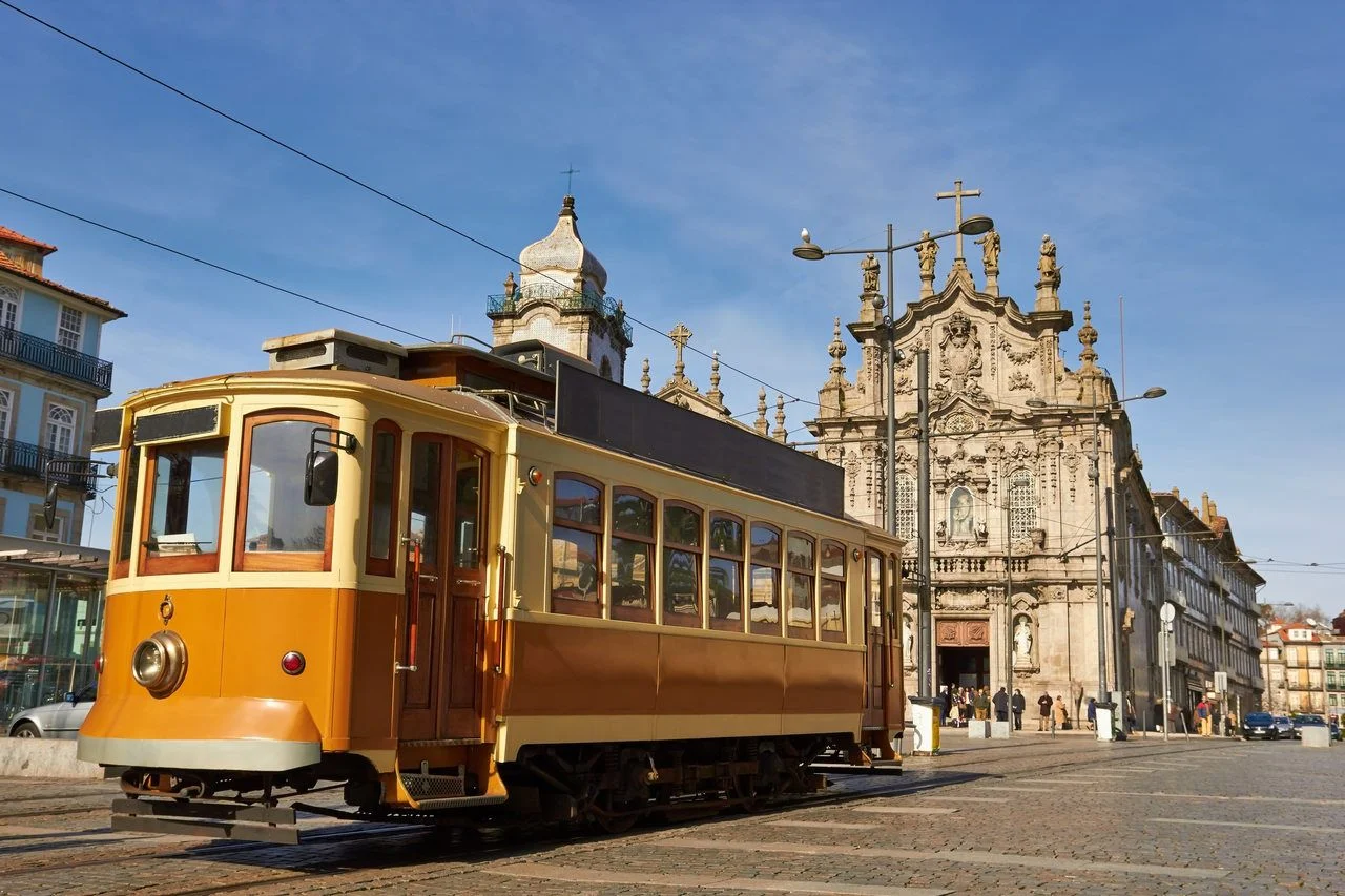 Typical tram of the city of Porto in Portugal