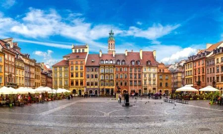 Warsaw Main Square in summer day
