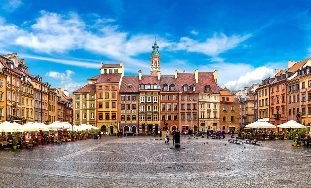 Warsaw Main Square in summer day
