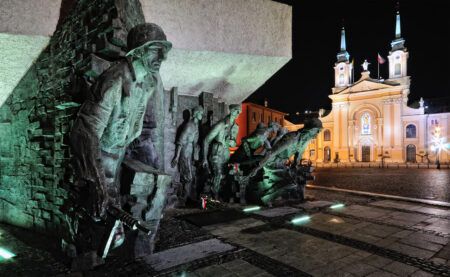 Warsaw Uprising Monument by Night
