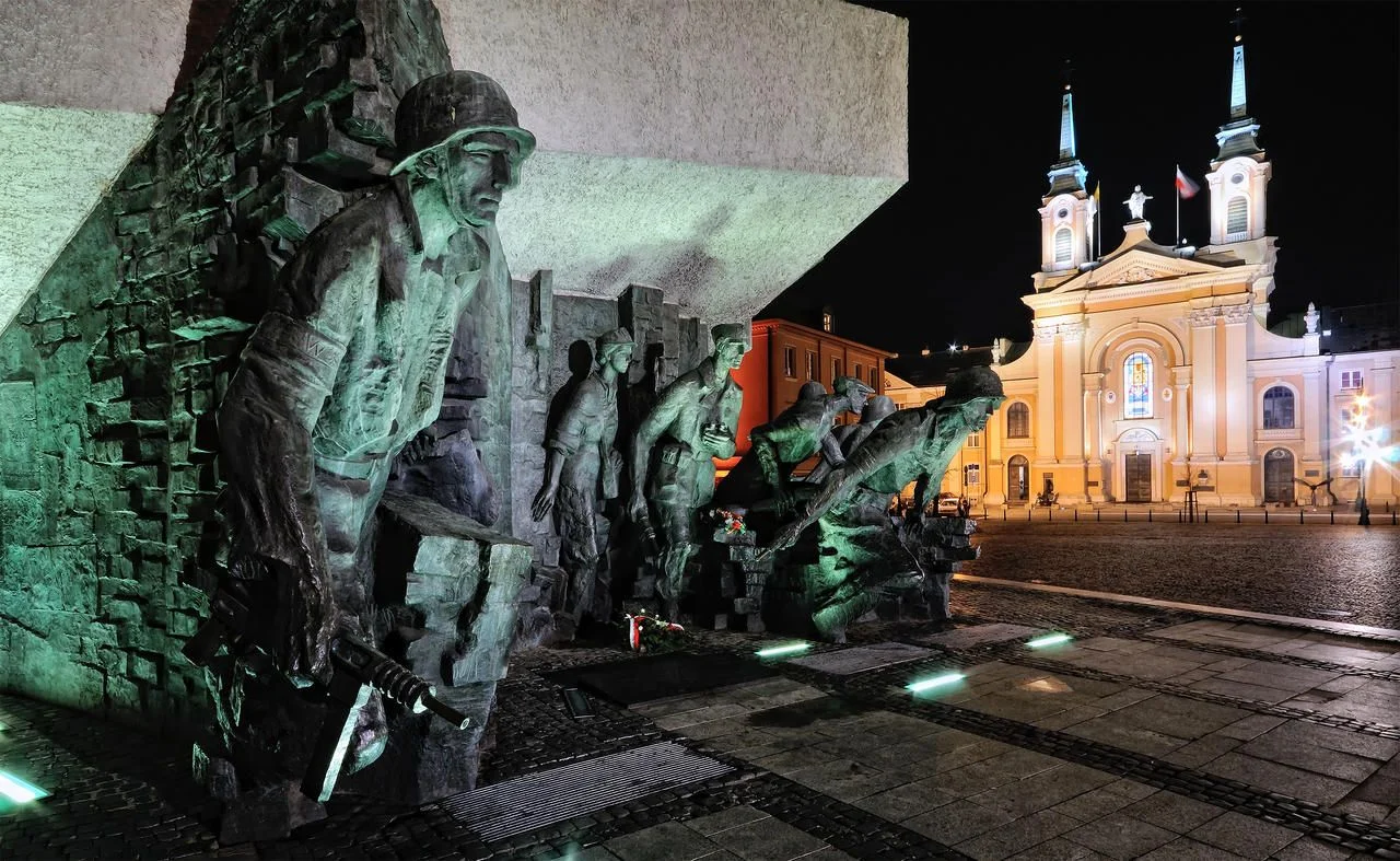 Warsaw Uprising Monument by Night