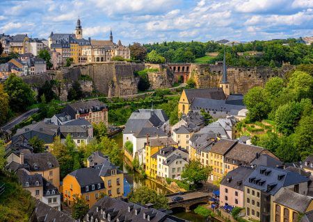 Luksemburg, stolica Wielkiego Księstwa Luksemburga, widok na Stare Miasto i Grund