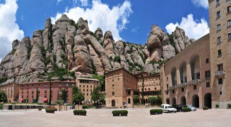 Montserrat is a mountain near Barcelona, in Catalonia. It is the site of a Benedictine abbey, Santa Maria de Montserrat, which hosts the Virgin of Montserra