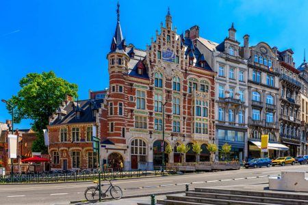 Old street in center of Brussels, Belgium. Cityscape of Brussels