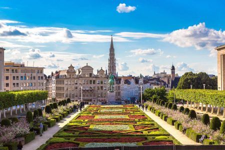 Panorama of Brussels in sunny day