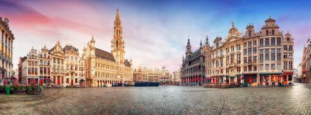 Panorama of Old Town in Brussels