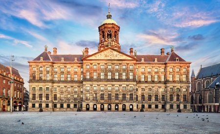 Royal Palace at the Dam Square in Amsterdam