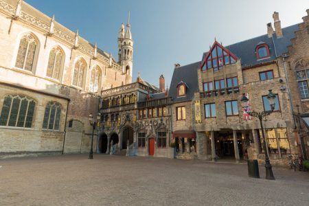 The basilica in Bruges square consists of a lower and upper chapel.