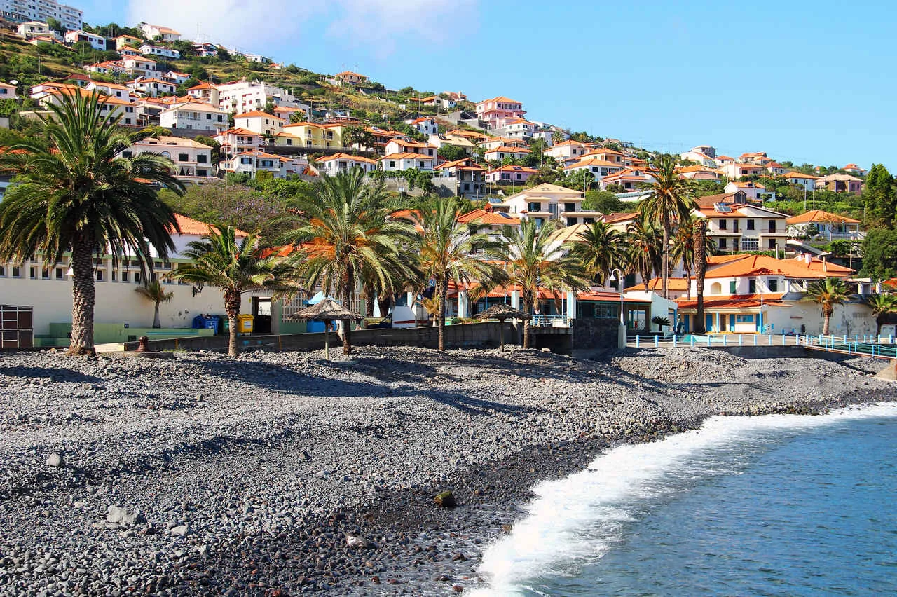 Beach in Santa Cruz, Madeira island, Portugal