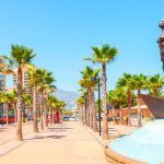 Fuengirola town seafront promenade alley, Spain photo, Costa del Sol region