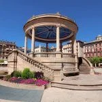 Gazebo on Square Castillo Pamplona, Navarra, Spain