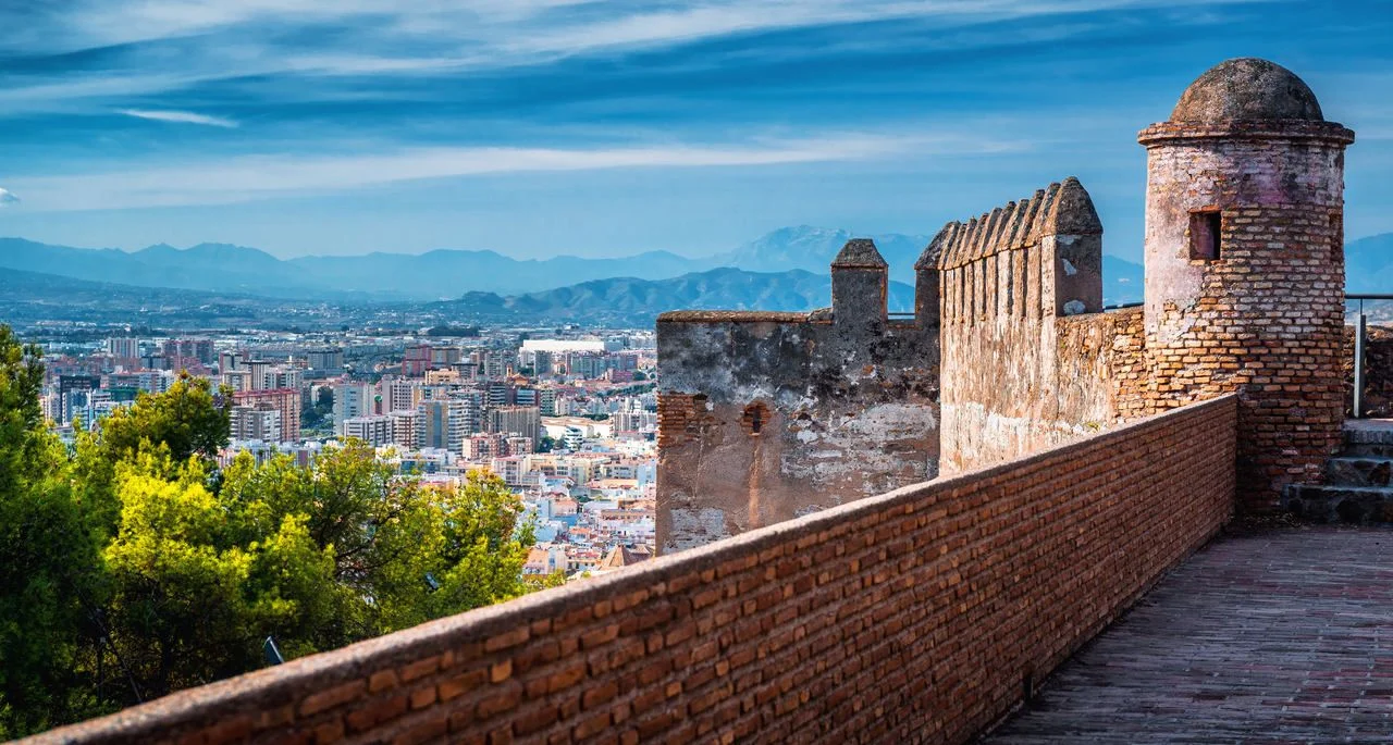 Malaga cityscape, view from the Gibralfaro fortress. Andalusia, Spain