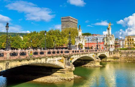 Maria Cristina Bridge over the Urumea river in San Sebastian – Spain