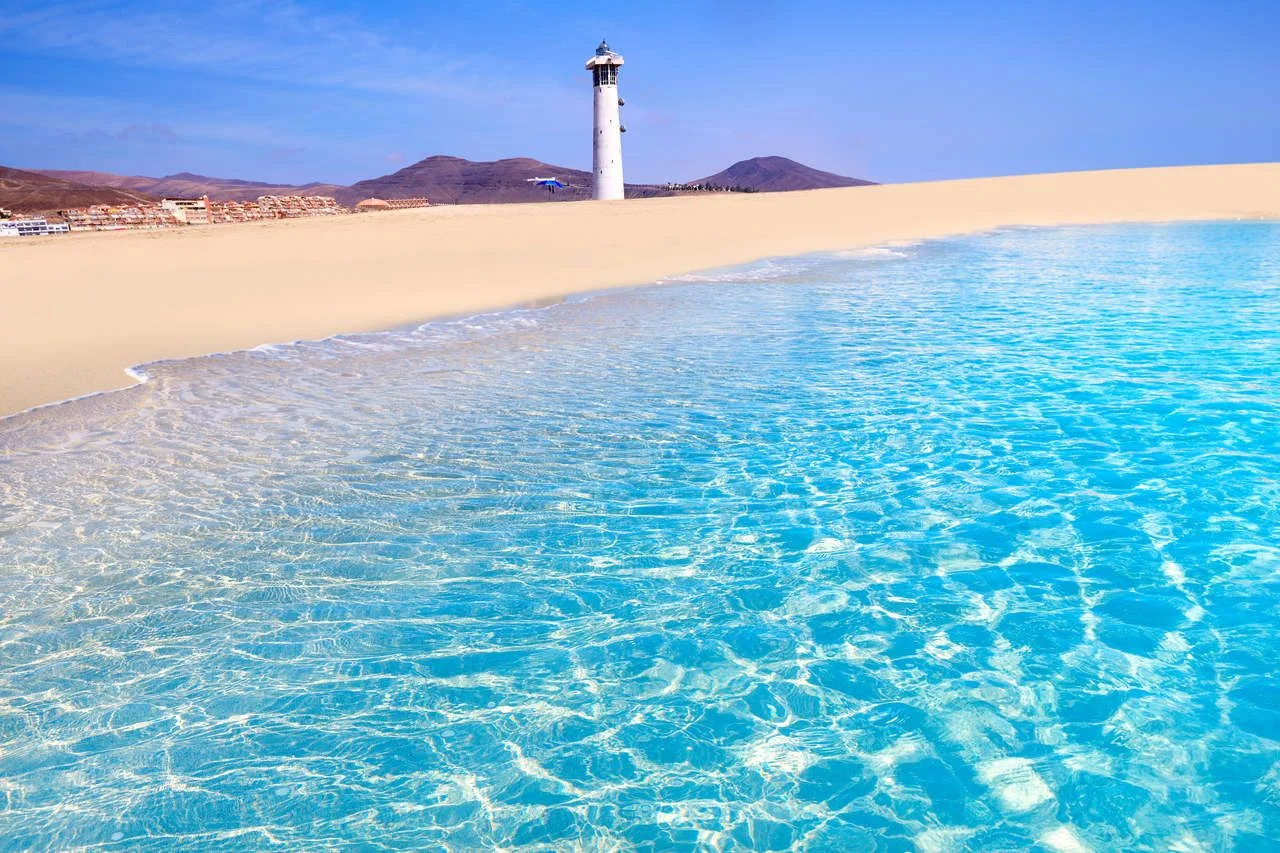 Morro Jable Matorral beach Jandia in Pajara of Fuerteventura at Canary Islands