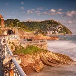 Nice beach with houses in San Sebastian, Spain