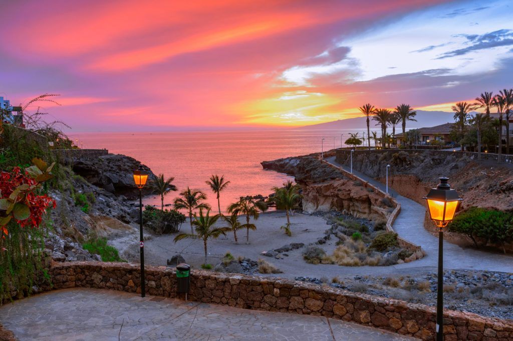 Playa Paraiso, Tenerife, Canary islands, Spain Beautiful sunset on Playa Las Galgas