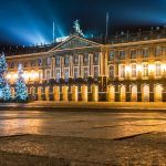 Santiago de Compostela town hall at night