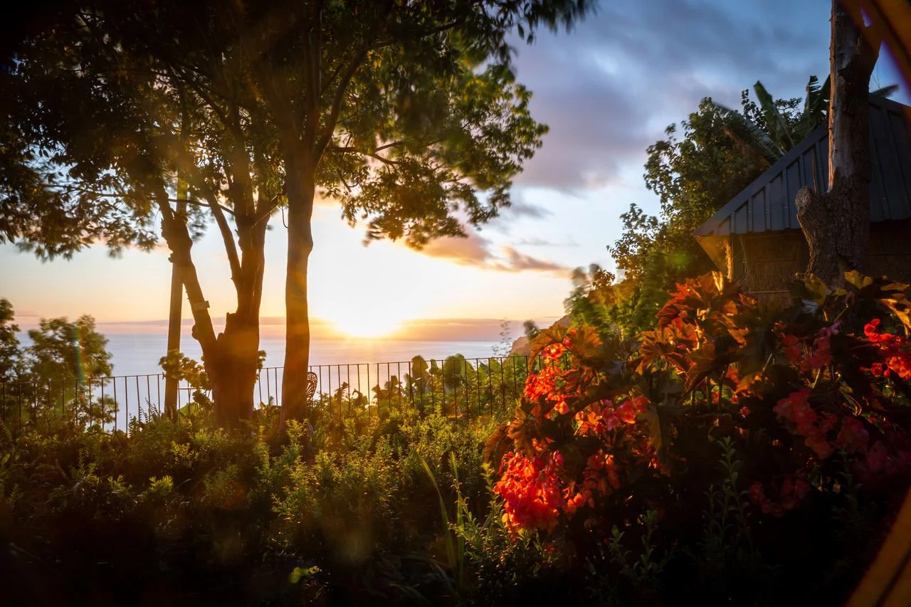 Stunning sunset in Arco da Calheta on Madeira Island