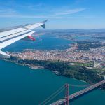 View from the plane to Lisbon, Portugal