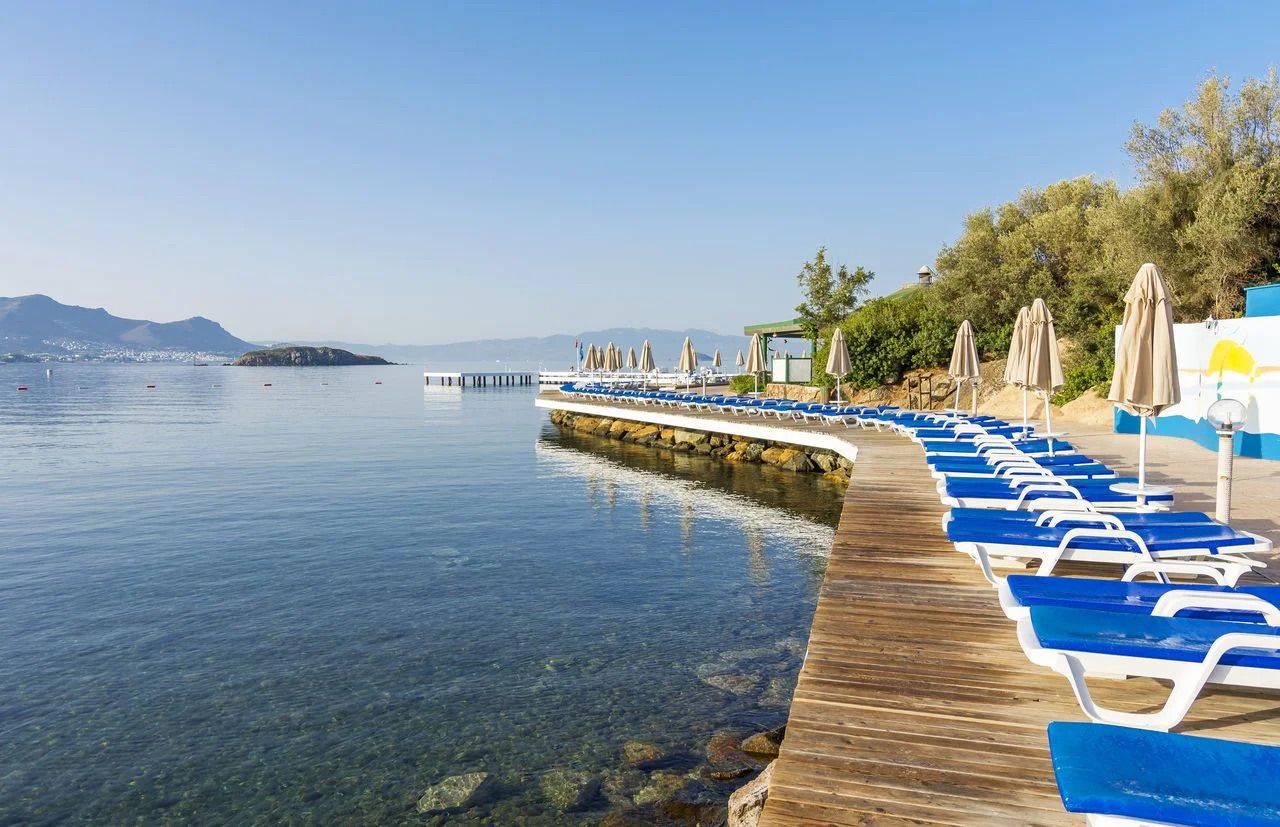 Beach in the morning in Turgutreis, Bodrum