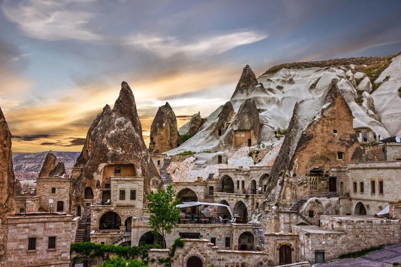 Cappadocia, Anatolia, Turkey. Open air jumps, Goreme National Park.