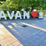 Central square in Avanos Town, Turkey with big letters “Avanos” and red heart symbol. Place for photo shoot in Avanos city