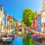 Colorful houses of Burano island.
