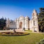 Dolmabahce Palace in Besiktas district, on the European coast of the Bosphorus in Istanbul, Turkey