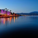 Embankment in Marmaris at summer evening. Turkey