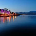 Embankment in Marmaris at summer evening. Turkey
