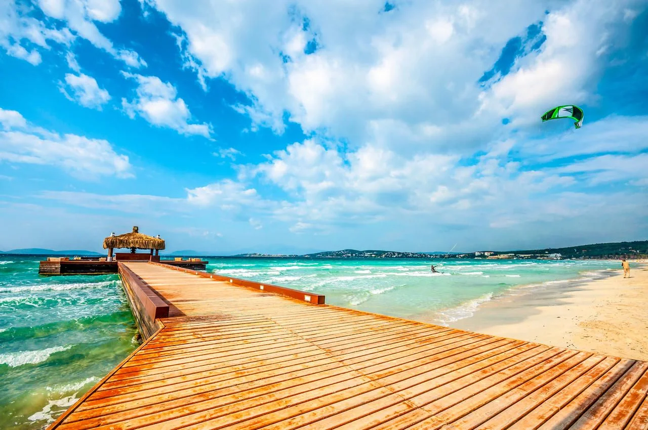 Ilica Beach view in Cesme Town of Turkey
