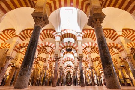 Interior of the cathedral and the former Great Mosque of Cordoba